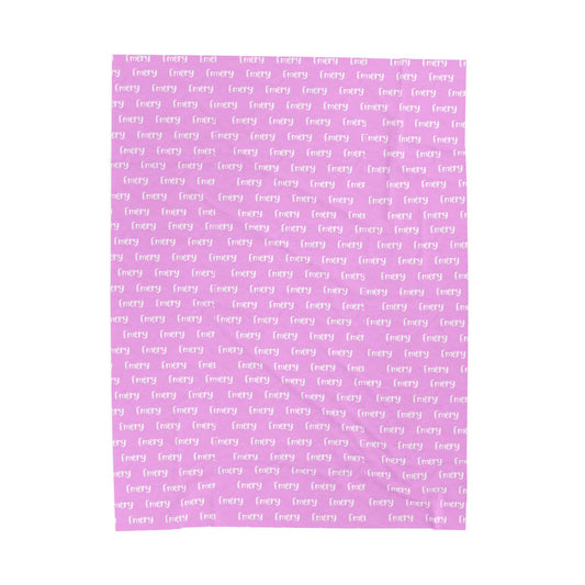 Pink 'Every' Pattern Velveteen Plush Blanket — Cozy Reversible Throw