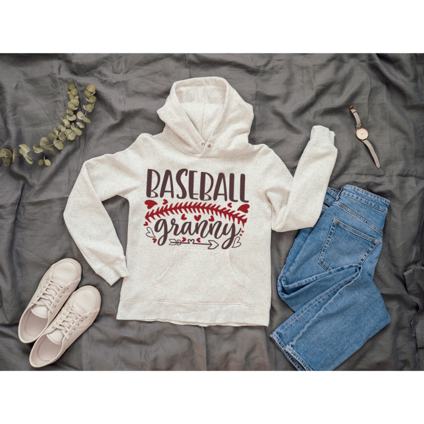 Hoodie, Long Sleeve Baseball Granny, Mama Shirt