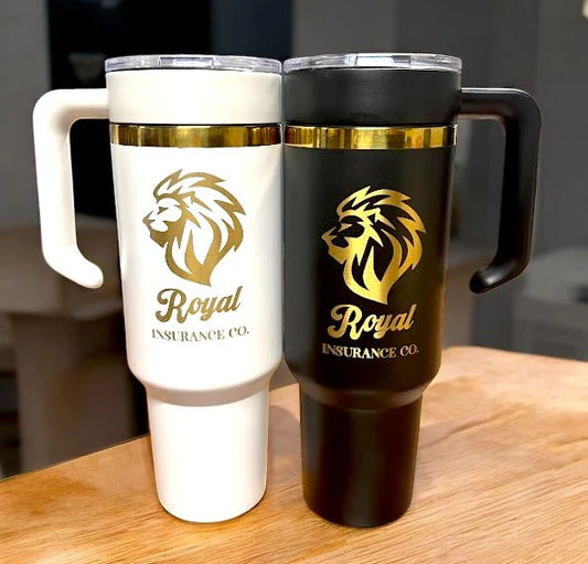 Custom Engraved 40oz Gold-Plated Tumbler – Personalized, Stylish, and Built to Last