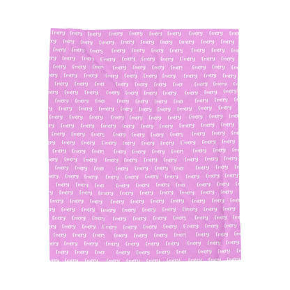 Pink 'Every' Pattern Velveteen Plush Blanket — Cozy Reversible Throw