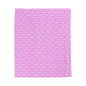 Pink 'Every' Pattern Velveteen Plush Blanket — Cozy Reversible Throw