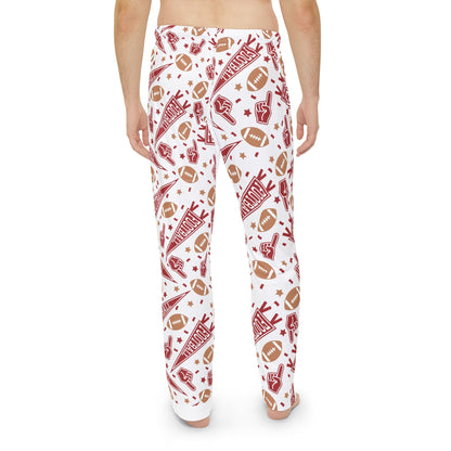 Football Pattern Men’s Pajama Pants — Team Spirit Lounge Sleepwear