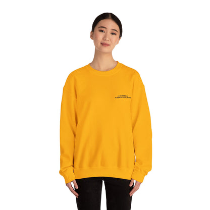 Minimalist Micro-Text Crewneck Sweatshirt — Subtle Chest Script