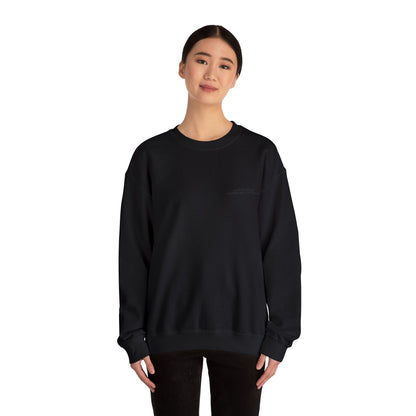 Minimalist Micro-Text Crewneck Sweatshirt — Subtle Chest Script