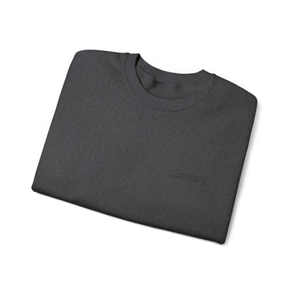 Minimalist Micro-Text Crewneck Sweatshirt — Subtle Chest Script