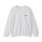Minimalist Micro-Text Crewneck Sweatshirt — Subtle Chest Script