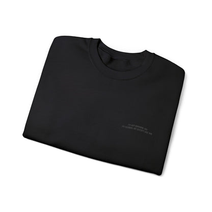 Minimalist Micro-Text Crewneck Sweatshirt — Subtle Chest Script