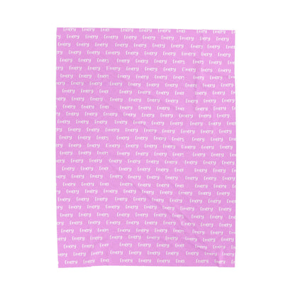 Pink 'Every' Pattern Velveteen Plush Blanket — Cozy Reversible Throw