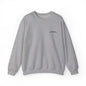 Minimalist Micro-Text Crewneck Sweatshirt — Subtle Chest Script