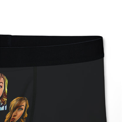 Cartoon Twin Faces Men's Boxer Shorts — Funny Pop Art Face Print