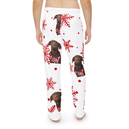 Men's Holiday Pajama Pants — Chocolate Lab Snowflake All-Over Print