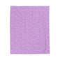 Lavender 'Sunny' Velveteen Plush Blanket — Soft Cozy Throw with Repeating Script Pattern