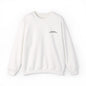 Minimalist Micro-Text Crewneck Sweatshirt — Subtle Chest Script