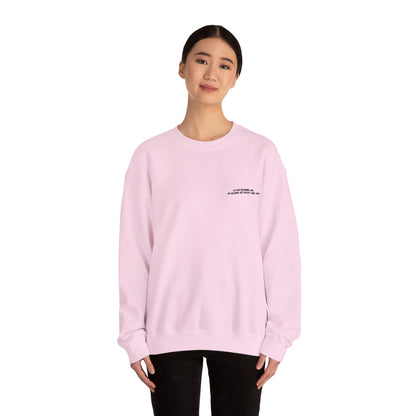 Minimalist Micro-Text Crewneck Sweatshirt — Subtle Chest Script