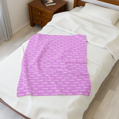 Pink 'Every' Pattern Velveteen Plush Blanket — Cozy Reversible Throw