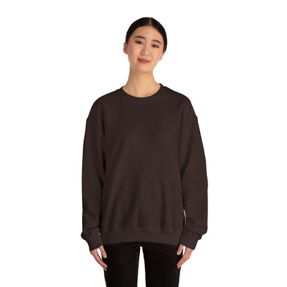 Minimalist Micro-Text Crewneck Sweatshirt — Subtle Chest Script