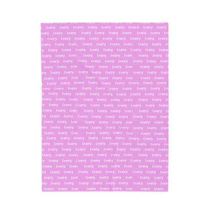 Pink 'Every' Pattern Velveteen Plush Blanket — Cozy Reversible Throw