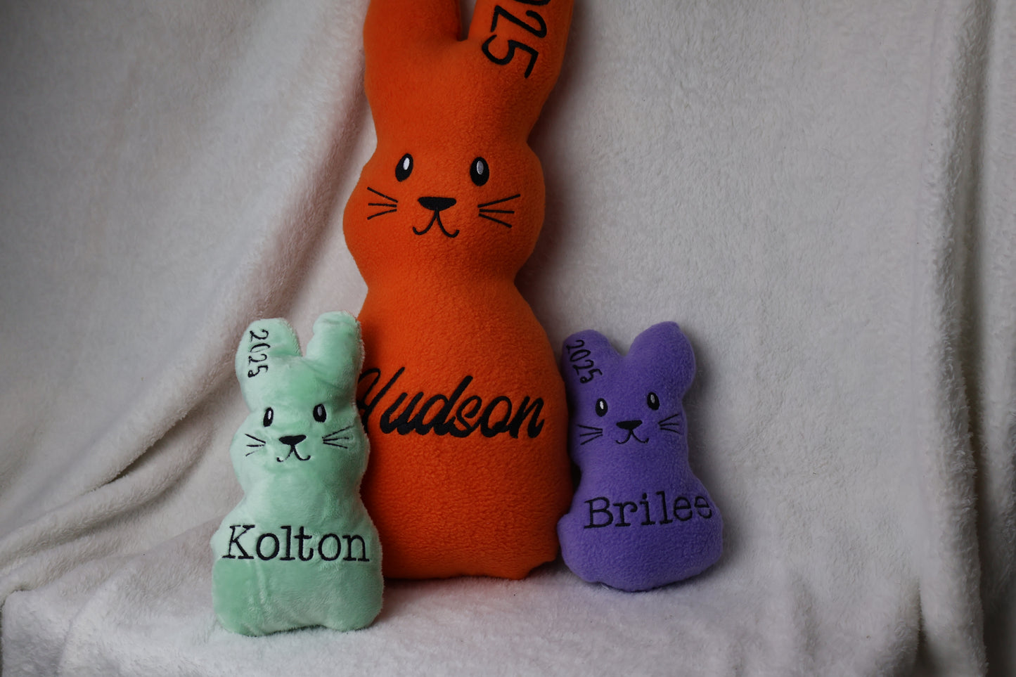 Embroidered Personalized Bunny Plush – Custom Handmade Keepsake